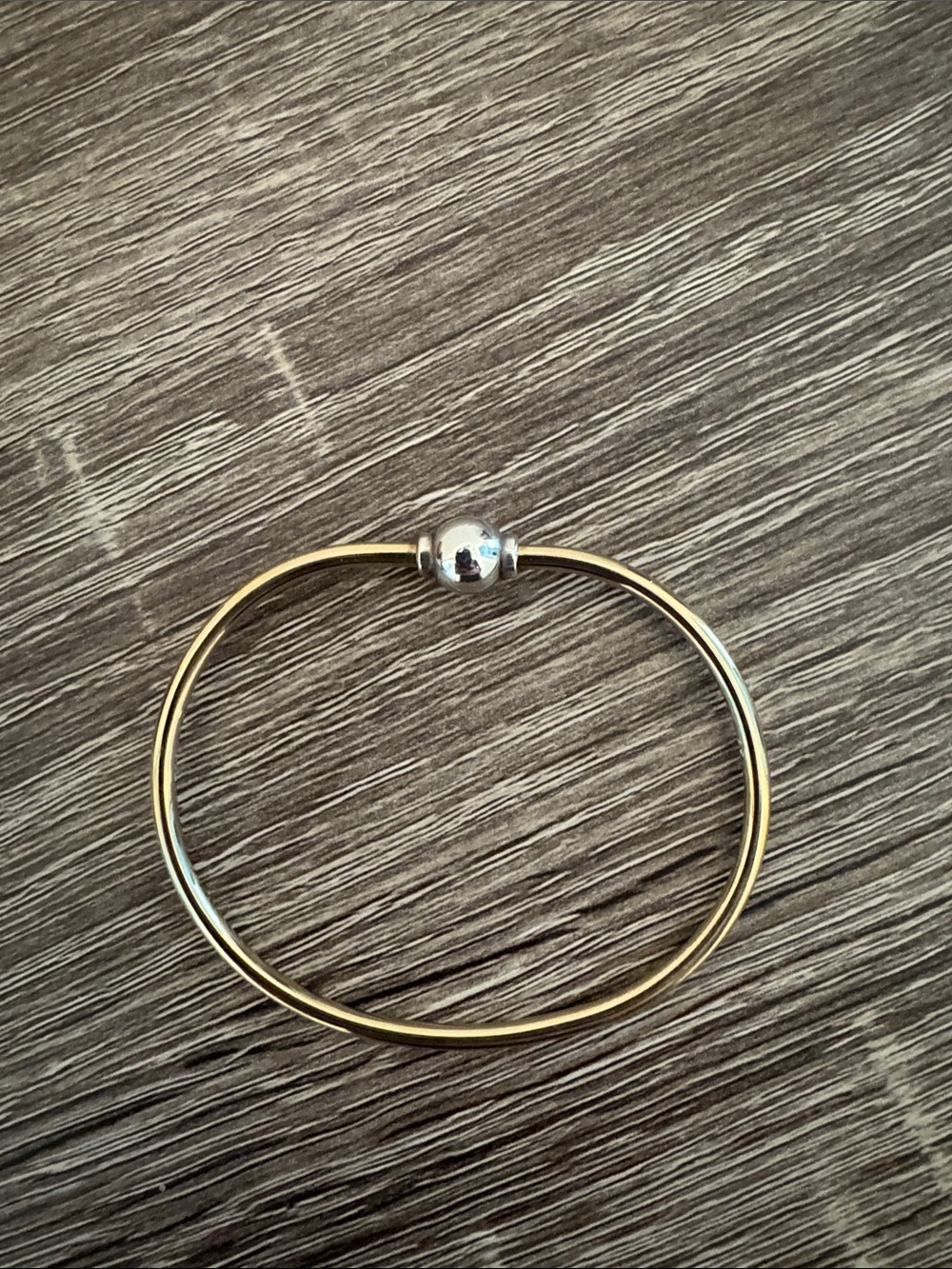 Cape Cod Jewelry Two-Tone Bangle Bracelet - Gold & Silver 6 inch - Picture 3 of 4